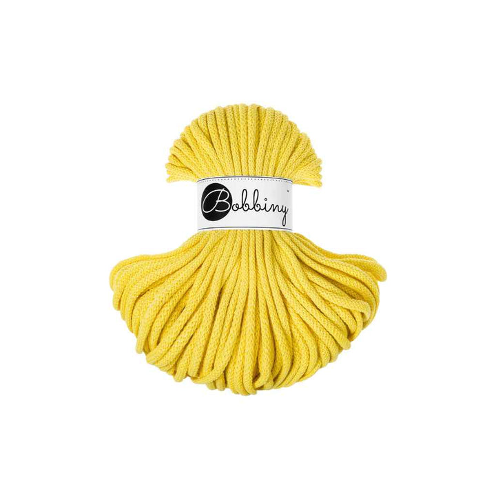 Bobbiny Premium Kordel 5 mm x 50 m, Farbe Canary Yellow – Baumwolle bei Lieblingsgarn