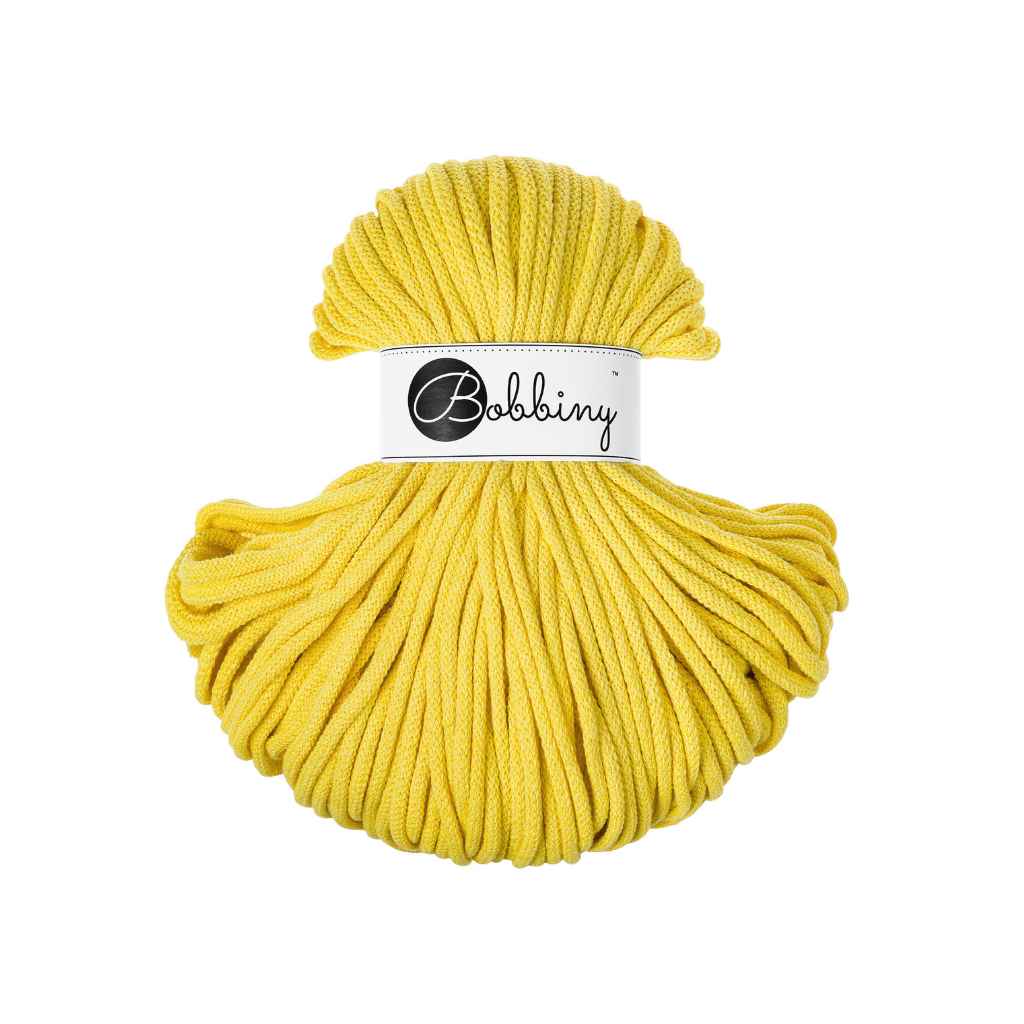 Bobbiny Premium Kordel 5mm x 100 Meter, Farbe Canary Yellow – Baumwolle bei Lieblingsgarn
