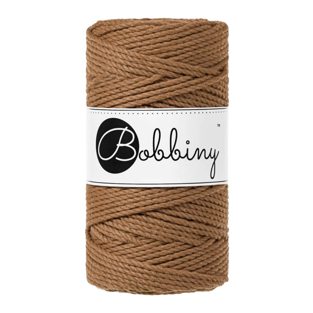 Bobbiny Makramee Garn 3mm gedreht, Farbe Caramel – Baumwolle bei Lieblingsgarn