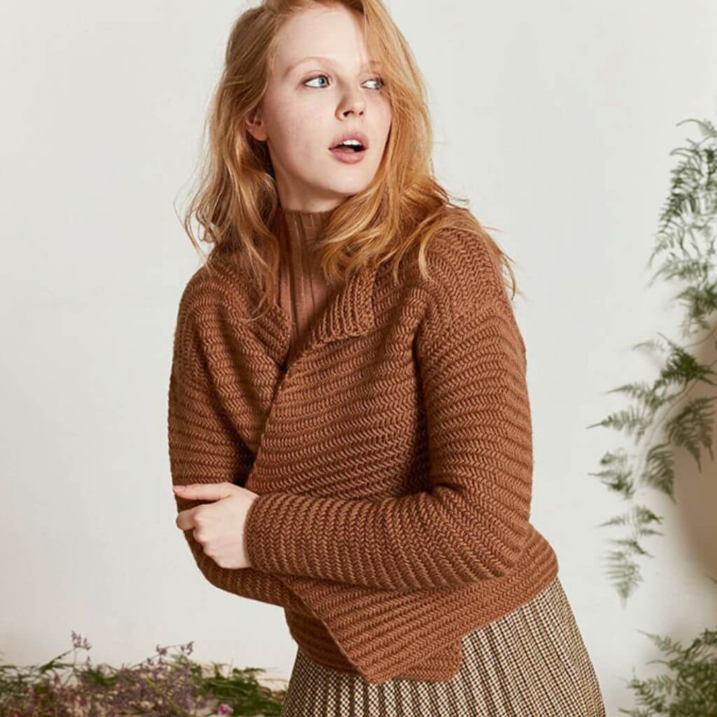 Lang Yarns Pattern Cardigan im Fischgrätmuster Strickanleitung - Lang Yarns (PDF) bei bei bei bei Lieblingsgarn