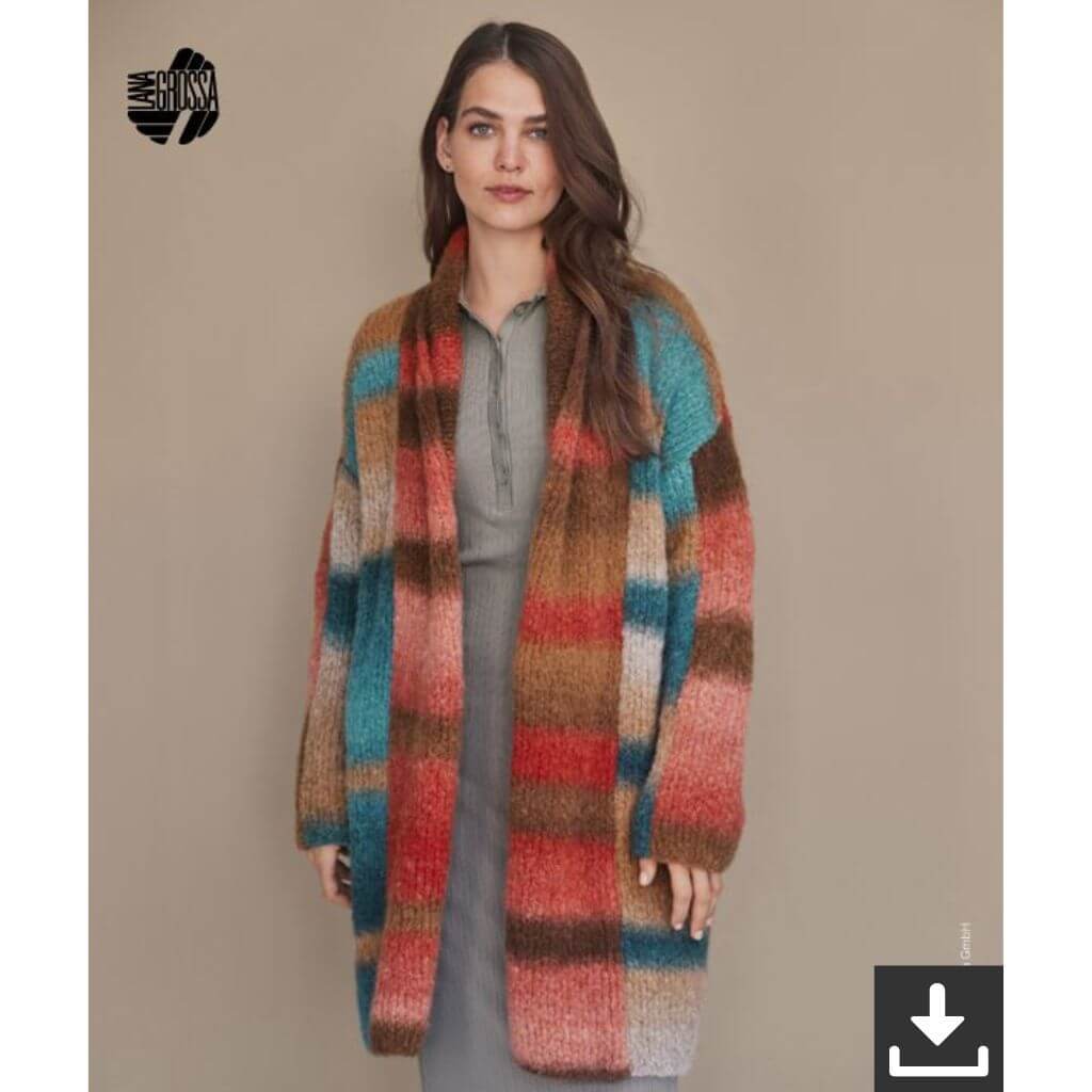 Lana Grossa Pattern Kuschelige Jacke Strickanleitung - Lana Grossa (PDF) bei bei bei bei Lieblingsgarn