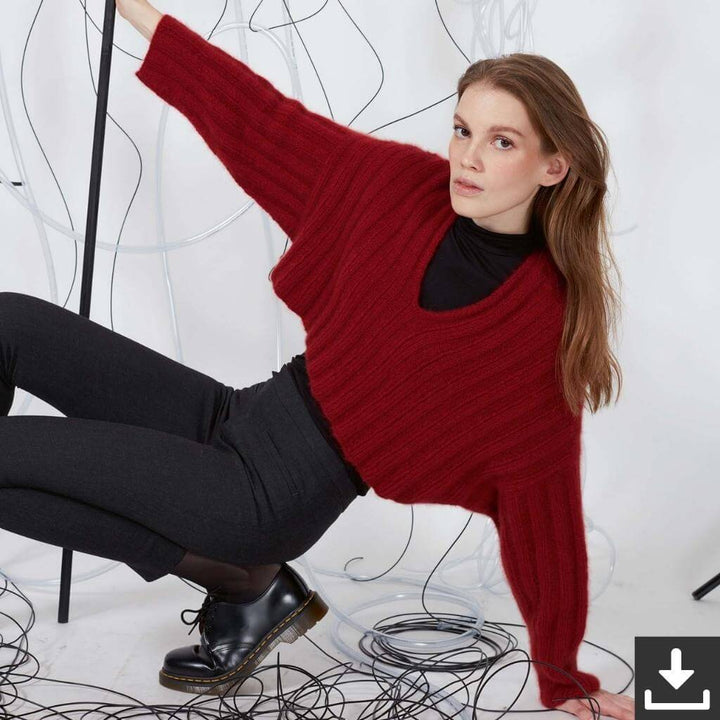 Lang Yarns Pattern Cropped Sweater Strickanleitung - Lang Yarns (PDF) bei bei bei bei Lieblingsgarn