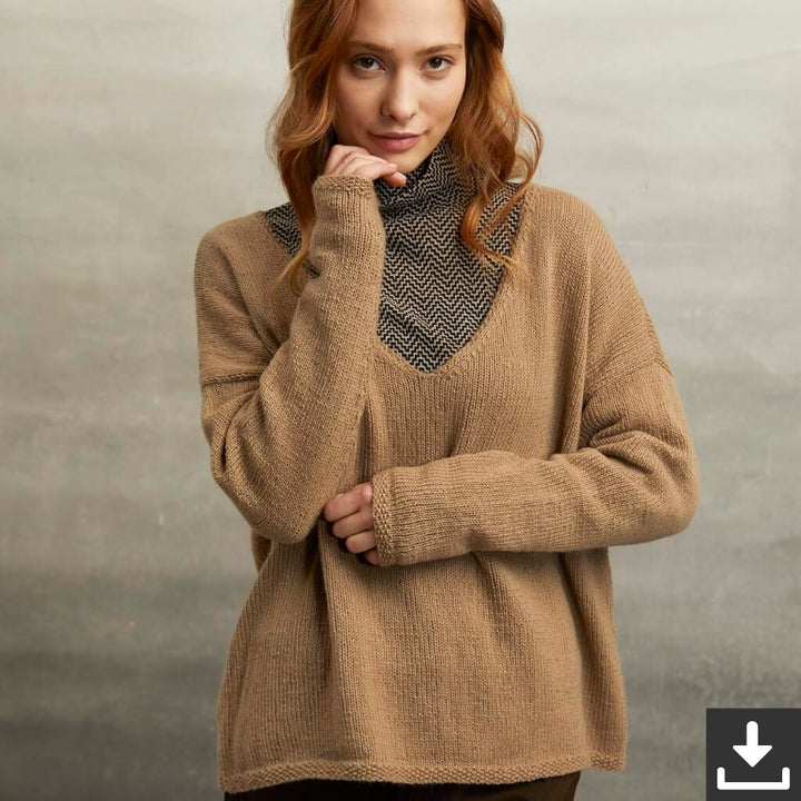 Lang Yarns Pattern Pullover mit V-Ausschnitt Strickset - Lang Yarns (PDF) bei bei bei bei bei bei bei Lieblingsgarn