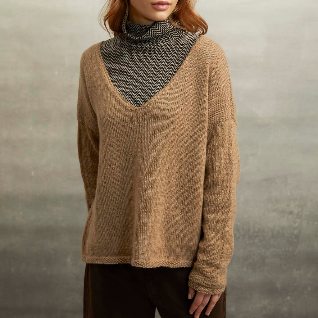 Lang Yarns Pattern Pullover mit V-Ausschnitt Strickset - Lang Yarns (PDF) bei bei bei bei bei bei bei Lieblingsgarn