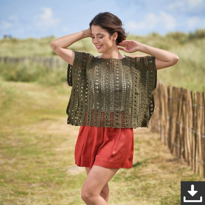 Schachenmayr Pattern Luftiges Shirt mit Lochmuster Häkelset - Schachenmayr (PDF) bei bei bei bei Lieblingsgarn