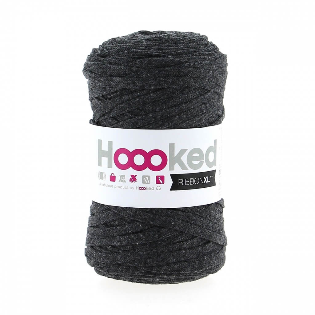 Hoooked RibbonXL, Farbe Charcoal Anthrazit – Baumwolle bei Lieblingsgarn