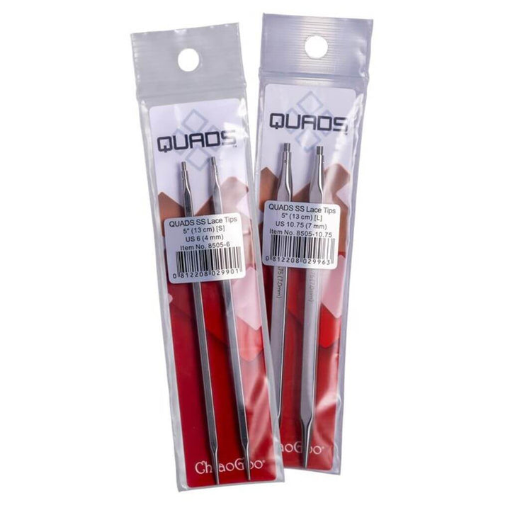 ChiaoGoo Quads Lace auswechselbare Nadelspitzen, Farbe 10 – Metall bei Lieblingsgarn