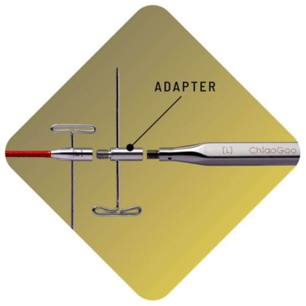 ChiaoGoo Adapter für auswechselbare Nadelspitzen drehbar L Spitze zu S Seil 2 St bei bei bei bei bei bei bei Lieblingsgarn