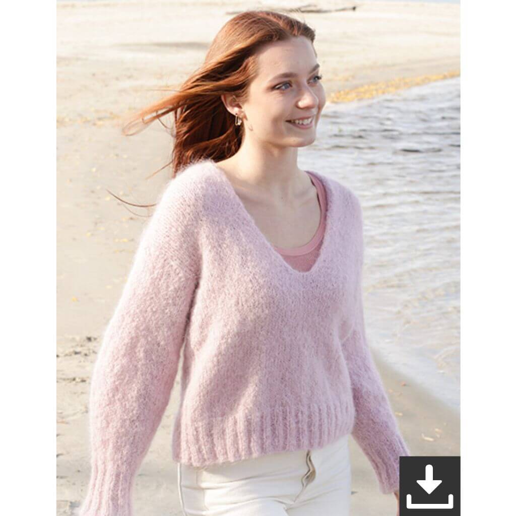 Drops Design Pattern Damen Pullover Climbing Rose Sweater Strickset - Drops (PDF) bei bei bei bei Lieblingsgarn