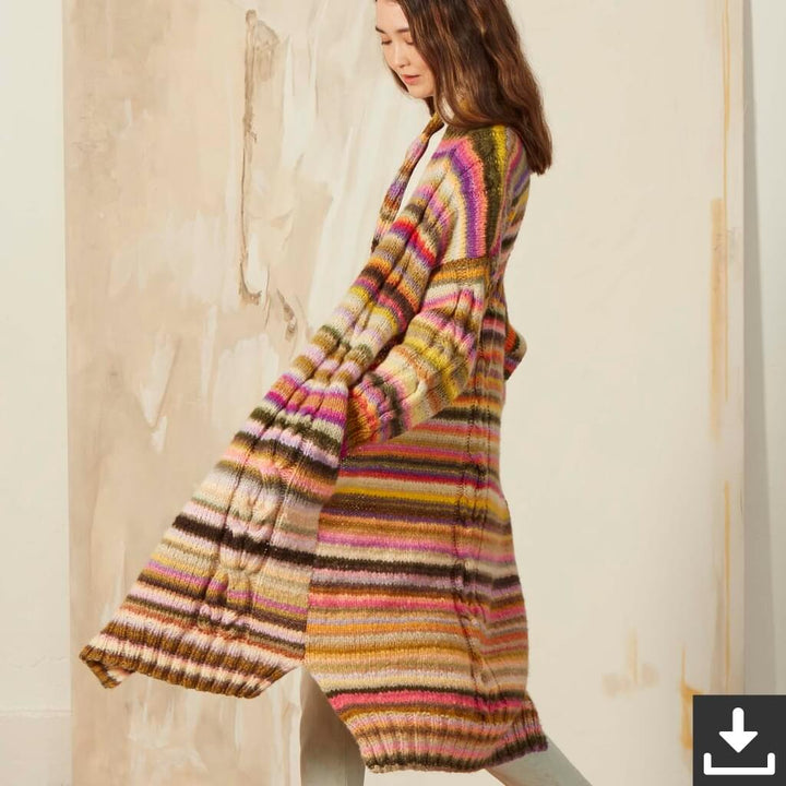 Lang Yarns Pattern Gestreifter Mantel Strickanleitung - Lang Yarns (PDF) bei bei bei bei Lieblingsgarn