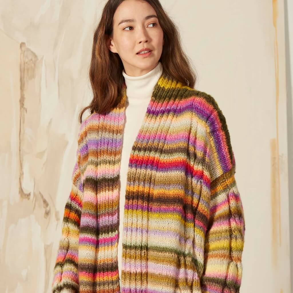 Lang Yarns Pattern Gestreifter Mantel Strickanleitung - Lang Yarns (PDF) bei bei bei bei Lieblingsgarn