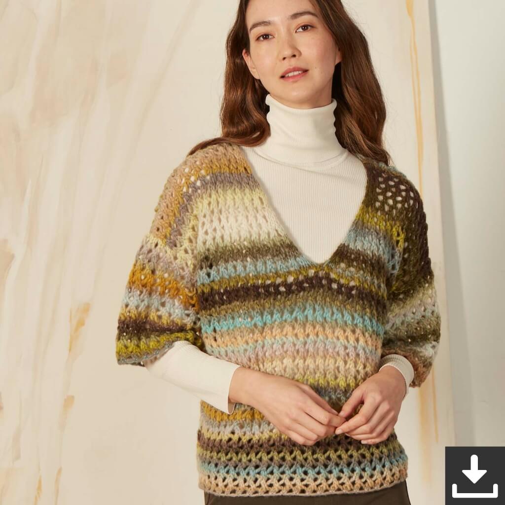 Lang Yarns Pattern Pullover mit Hexentreppenmuster Strickset - Lang Yarns (PDF) bei bei bei bei Lieblingsgarn