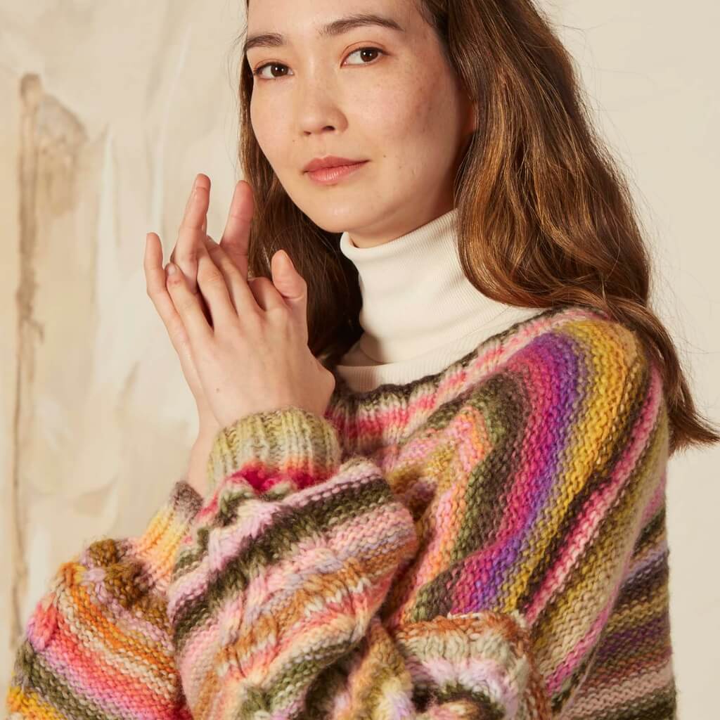 Lang Yarns Pattern Streifenpullover mit Zopfmuster Strickanleitung - Lang Yarns (PDF) bei bei bei bei Lieblingsgarn