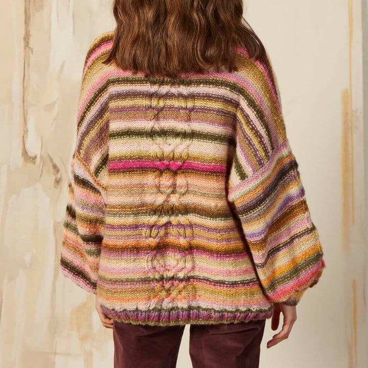 Lang Yarns Pattern Streifenpullover mit Zopfmuster Strickanleitung - Lang Yarns (PDF) bei bei bei bei Lieblingsgarn