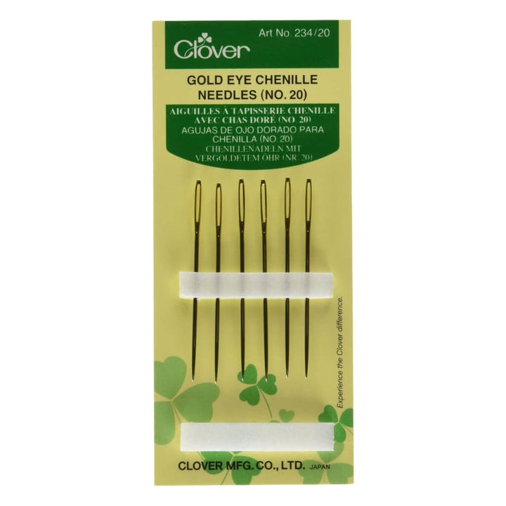 Clover Chenillenadeln mit vergoldetem Öhr, Farbe Nr. 20 – Metall bei Lieblingsgarn