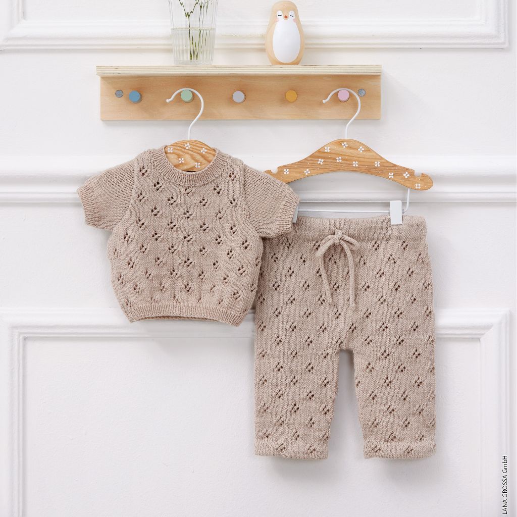 Lana Grossa Cool Wool Baby Kurzarmpulli - Lana Grossa Infanti Nr. 20 Modell 32 bei bei bei bei bei bei bei Lieblingsgarn