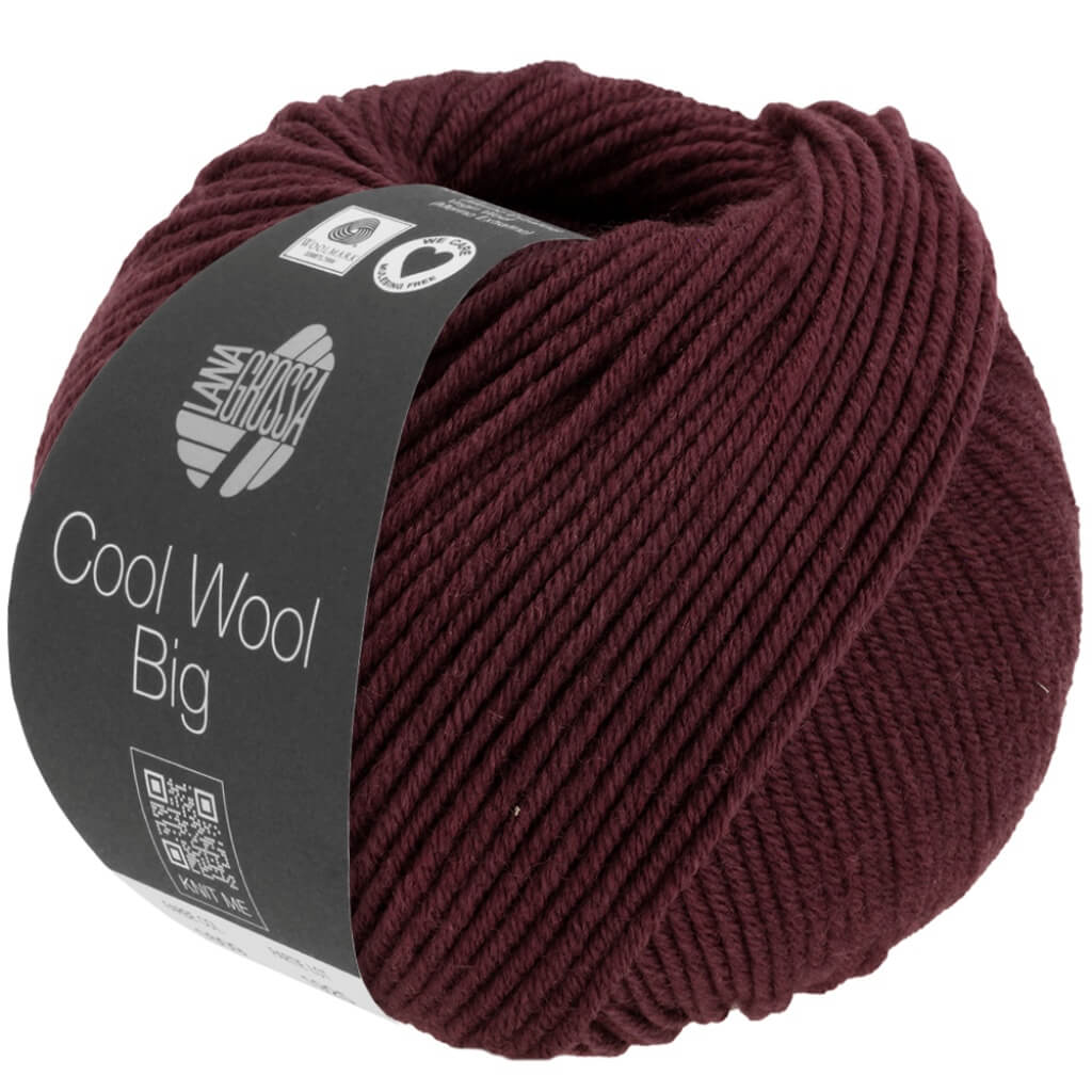 Lana Grossa Cool Wool Big, Farbe 1606 Schwarzrot meliert – Merino und Schurwolle bei Lieblingsgarn