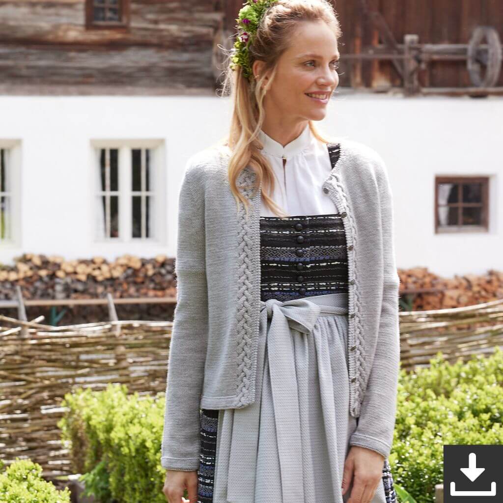 Lana Grossa Pattern Zopfmusterjacke Trachten Strickset - Lana Grossa (PDF) bei bei bei bei Lieblingsgarn