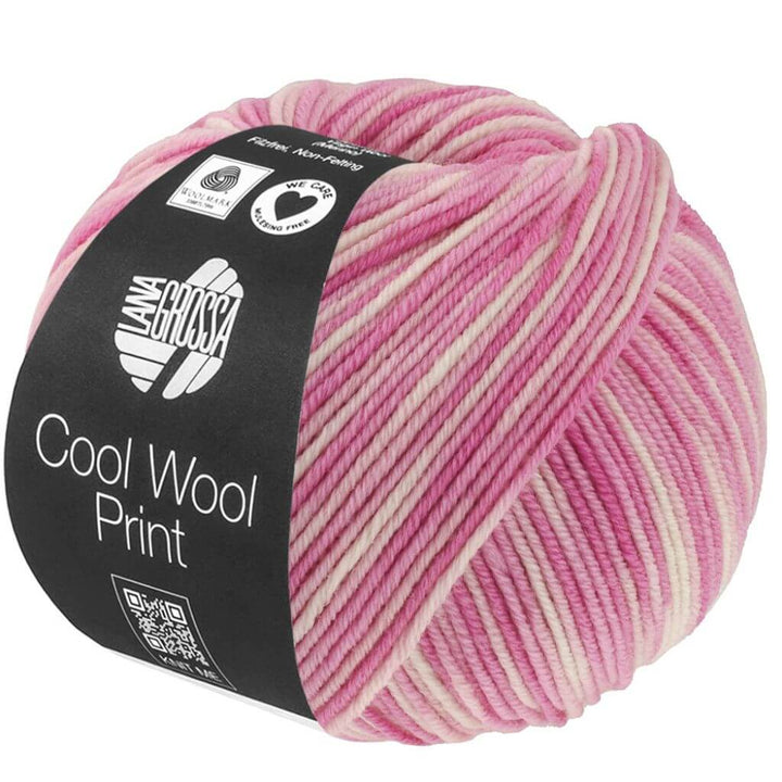 Lana Grossa Cool Wool Print 50g, Farbe 842 Rosa/Fuchsia/Ecru – Merino und Schurwolle bei Lieblingsgarn