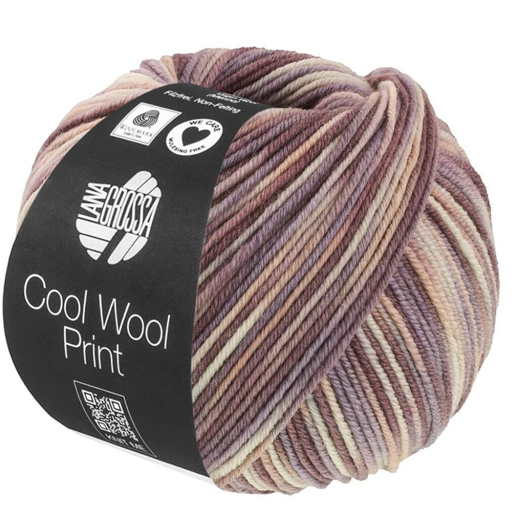 Lana Grossa Cool Wool Print 50g, Farbe 845 Grège/Beige/Mauve/Taupe/Graubraun – Merino und Schurwolle bei Lieblingsgarn