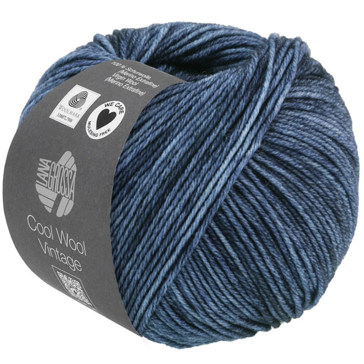 Lana Grossa Cool Wool Vintage, Farbe 7366 Dunkelblau – Merino und Schurwolle bei Lieblingsgarn