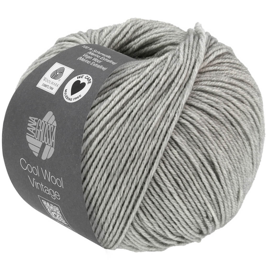 Lana Grossa Cool Wool Vintage, Farbe 7369 Hellgrau – Merino und Schurwolle bei Lieblingsgarn