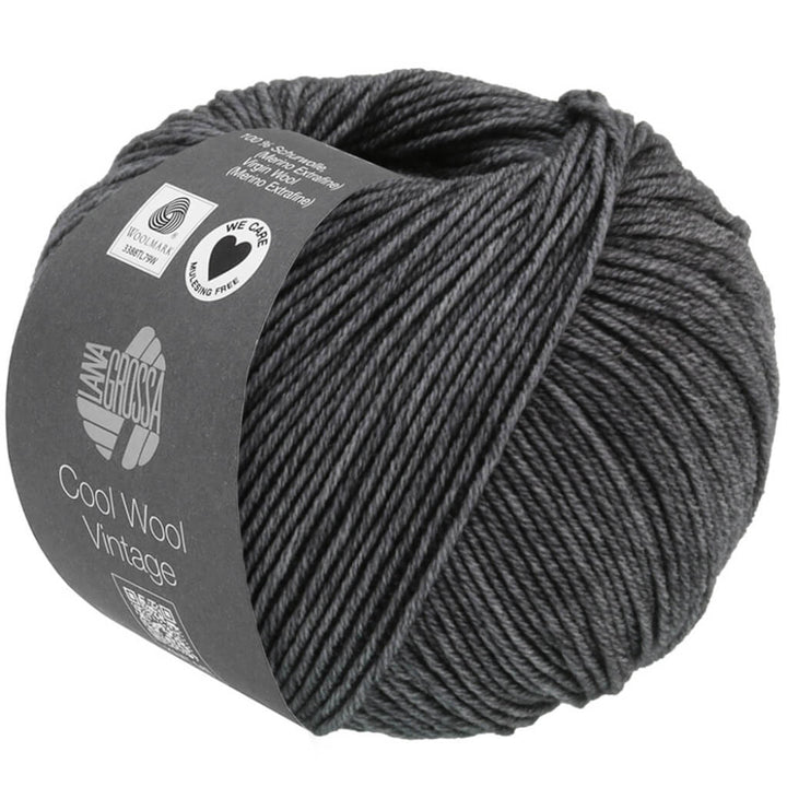Lana Grossa Cool Wool Vintage, Farbe 7370 Anthrazit – Merino und Schurwolle bei Lieblingsgarn