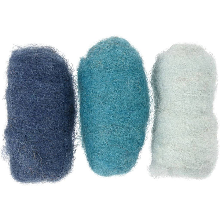 Creativ Company Kardierte Wolle zum Filzen, Farbe Blau – Schurwolle bei Lieblingsgarn