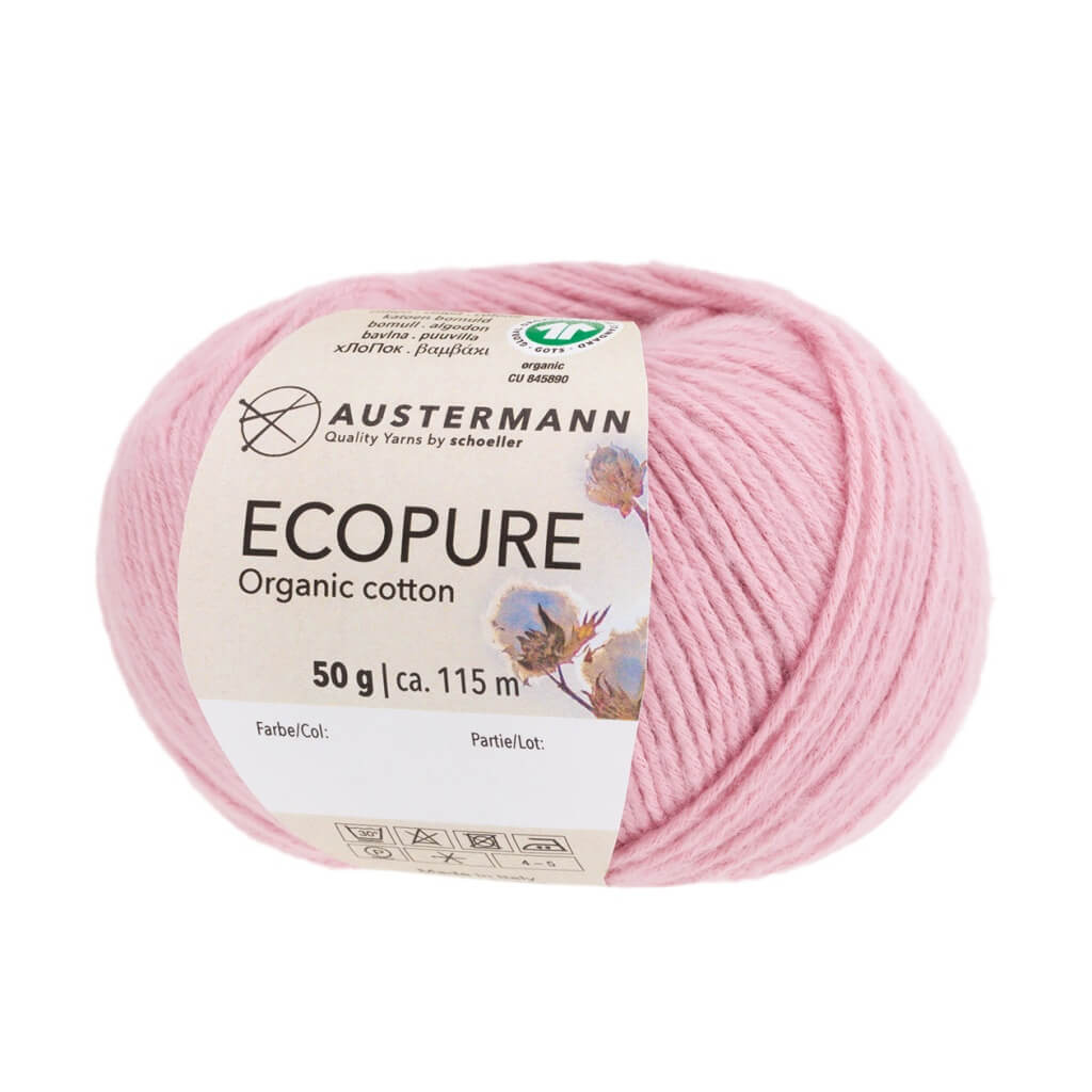Austermann Ecopure 50g - Bio-Baumwollgarn, Farbe 17 Rosa – Baumwolle bei Lieblingsgarn
