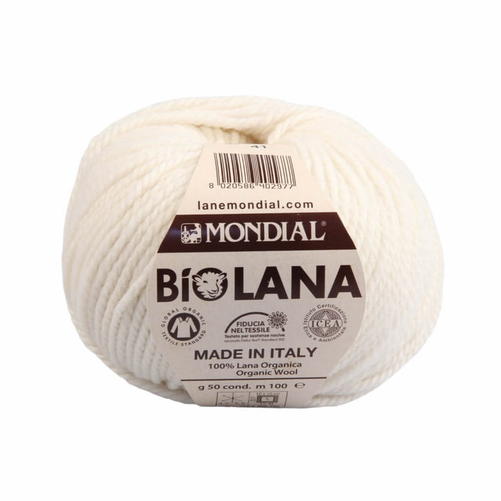 Lane Mondial Bio Lana 50g - Bio Wolle, Farbe 340 Natur – Schurwolle bei Lieblingsgarn