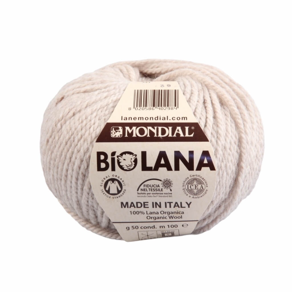 Lane Mondial Bio Lana 50g - Bio Wolle, Farbe 341 Beige Mel. – Schurwolle bei Lieblingsgarn