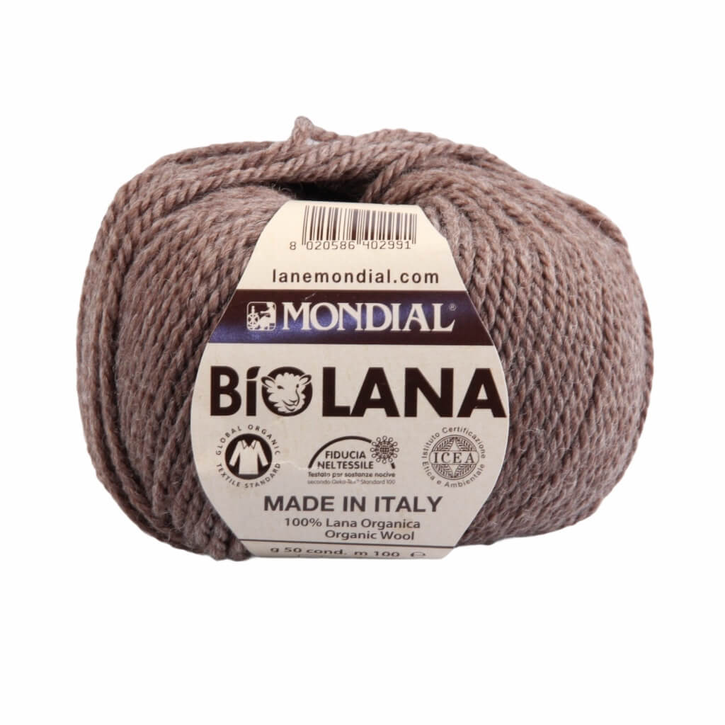 Lane Mondial Bio Lana 50g - Bio Wolle, Farbe 342 Braun Mel. – Schurwolle bei Lieblingsgarn