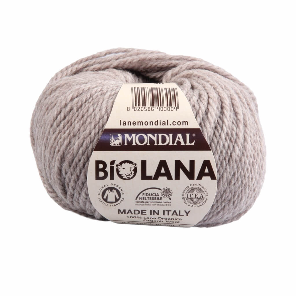 Lane Mondial Bio Lana 50g - Bio Wolle, Farbe 343 Kitt – Schurwolle bei Lieblingsgarn