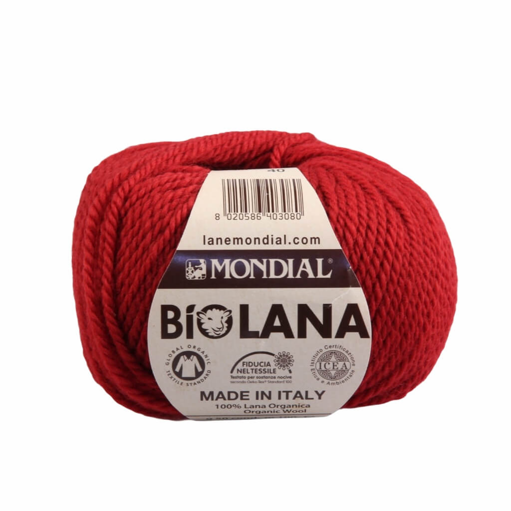 Lane Mondial Bio Lana 50g - Bio Wolle, Farbe 407 Weinrot – Schurwolle bei Lieblingsgarn