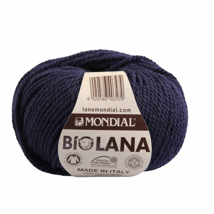 Lane Mondial Bio Lana 50g - Bio Wolle, Farbe 417 Marine – Schurwolle bei Lieblingsgarn