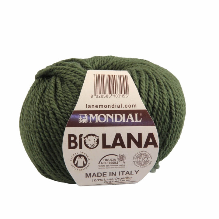 Lane Mondial Bio Lana 50g - Bio Wolle, Farbe 647 Oliv – Schurwolle bei Lieblingsgarn