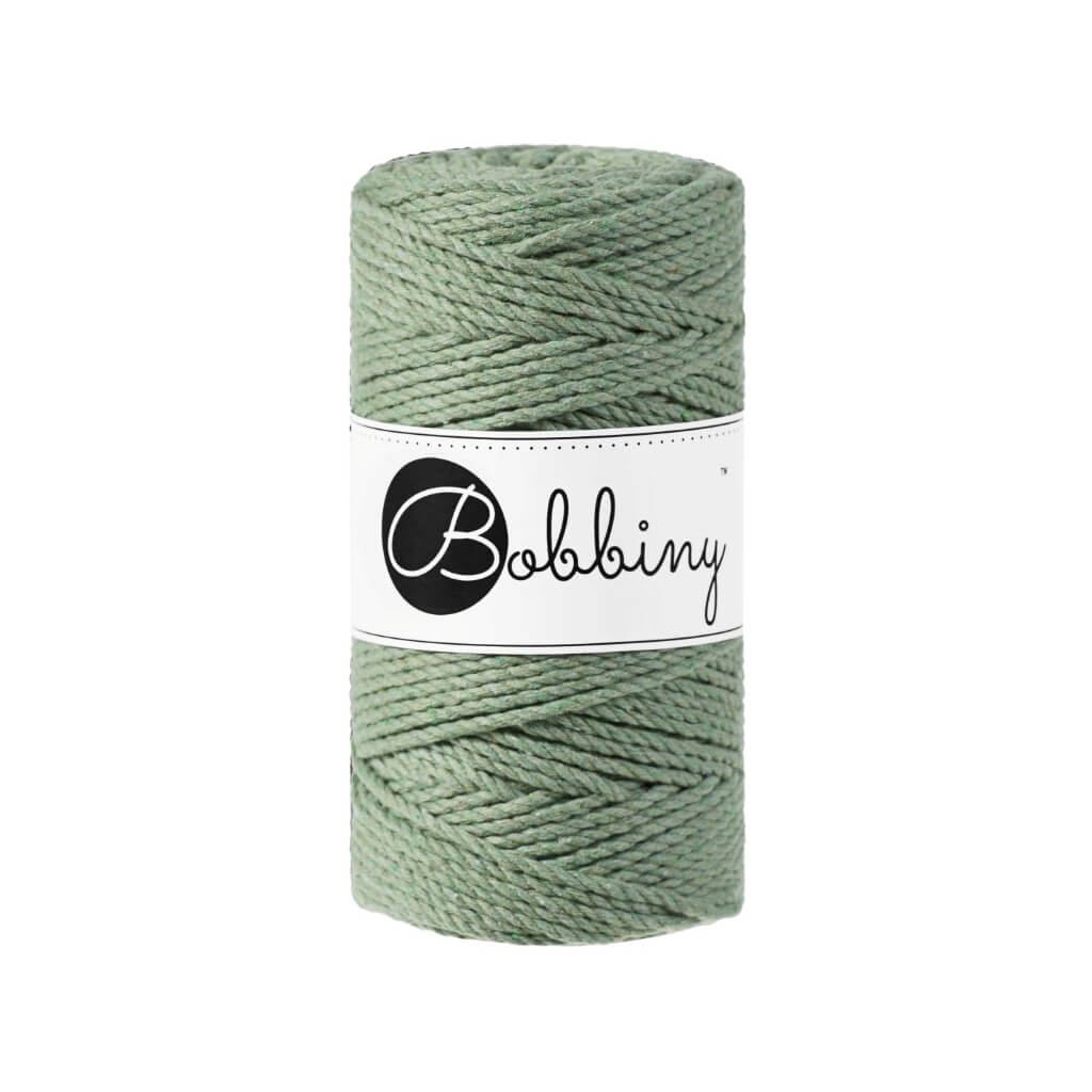 Bobbiny Makramee Garn 3mm gedreht, Farbe Eucalyptus Green – Baumwolle bei Lieblingsgarn