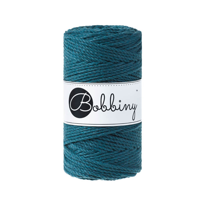 Bobbiny Makramee Garn 3mm gedreht, Farbe Peacock Blue – Baumwolle bei Lieblingsgarn