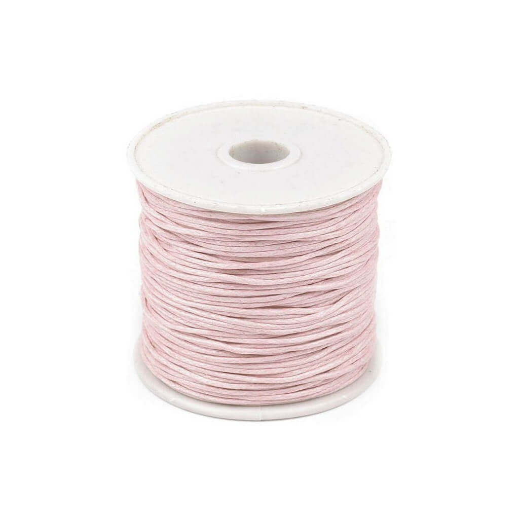 Stoklasa Makramee Band - gewachst, Ø | 1mm Makramee Schmuck Garn, Farbe Hellrosa – Baumwolle bei Lieblingsgarn