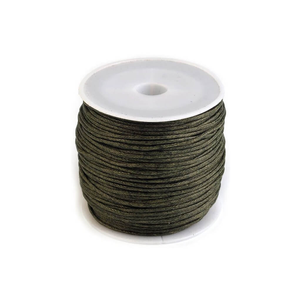 Stoklasa Makramee Band - gewachst, Ø | 1mm Makramee Schmuck Garn, Farbe Grün Khaki – Baumwolle bei Lieblingsgarn
