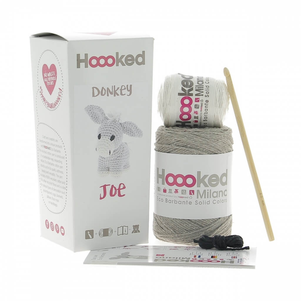 Hoooked Amigurumi Esel Joe Häkelset - Hoooked bei bei bei bei Lieblingsgarn