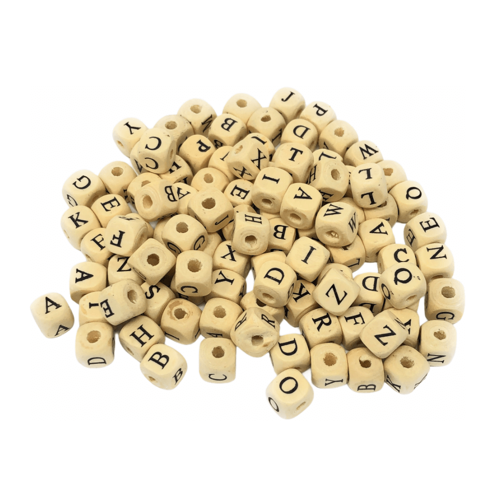 Meyco ABC-Bastelperlen aus Holz Ø 9 mm - Buchstabenperlen bei bei bei bei Lieblingsgarn