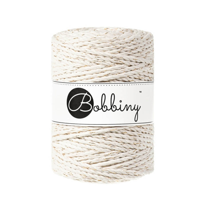 Bobbiny Makramee Golden Natural Bobbiny Makramee Garn 5 mm x 100 m gedreht Lieblingsgarn