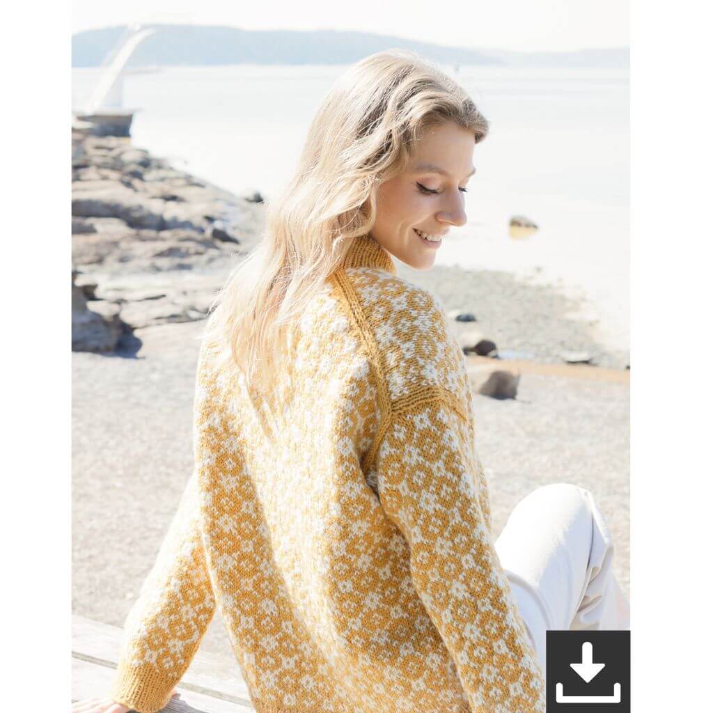 Drops Design Pattern Damen Pullover Dandelion Field Strickset - Drops (PDF) bei bei bei bei bei bei bei bei Lieblingsgarn