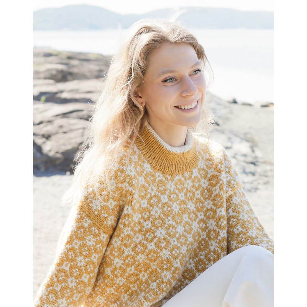Drops Design Pattern Damen Pullover Dandelion Field Strickset - Drops (PDF) bei bei bei bei bei bei bei bei Lieblingsgarn