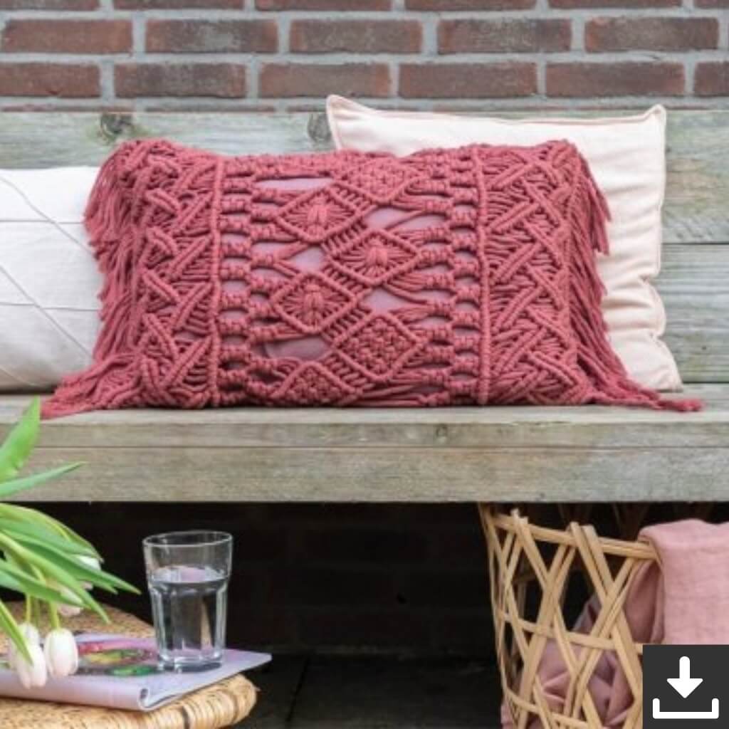 Durable Pattern Daring Diamonds Kissen Durable Rope (PDF) bei bei bei bei bei bei bei Lieblingsgarn