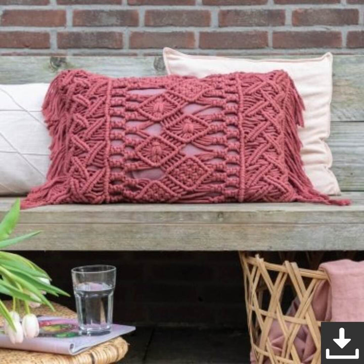 Durable Pattern Daring Diamonds Kissen Durable Rope (PDF) bei bei bei bei bei bei bei Lieblingsgarn