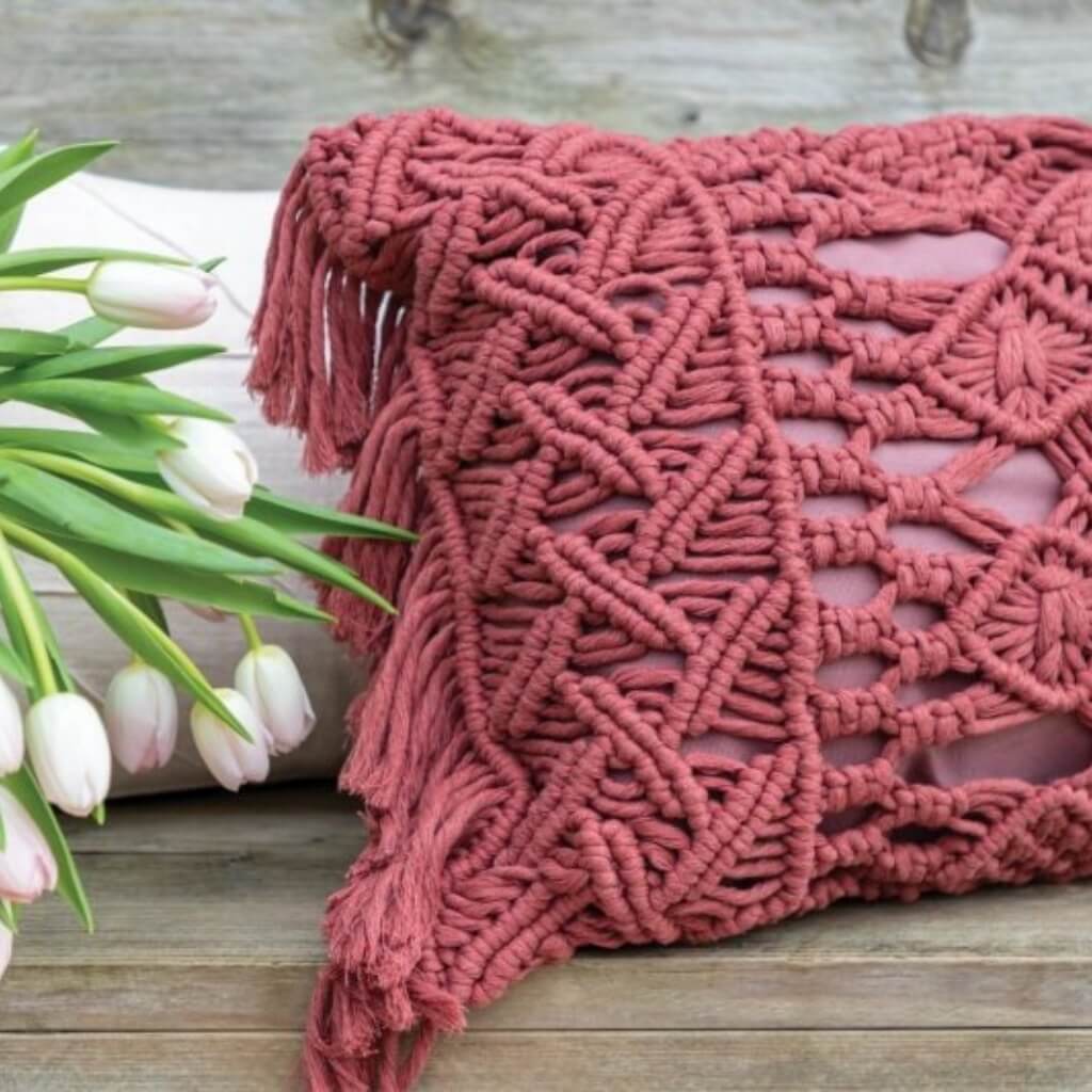Durable Pattern Daring Diamonds Kissen Durable Rope (PDF) bei bei bei bei bei bei bei Lieblingsgarn
