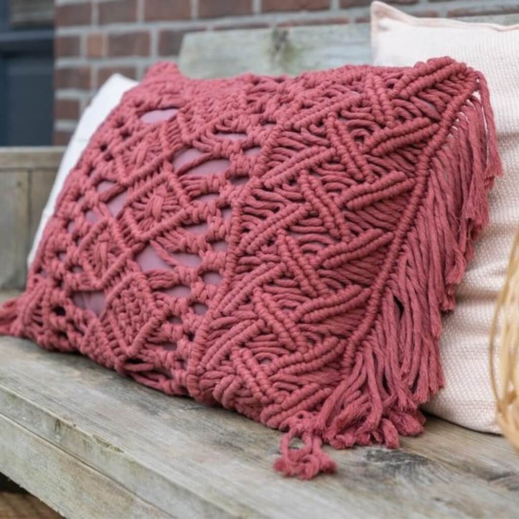 Durable Pattern Daring Diamonds Kissen Durable Rope (PDF) bei bei bei bei bei bei bei Lieblingsgarn