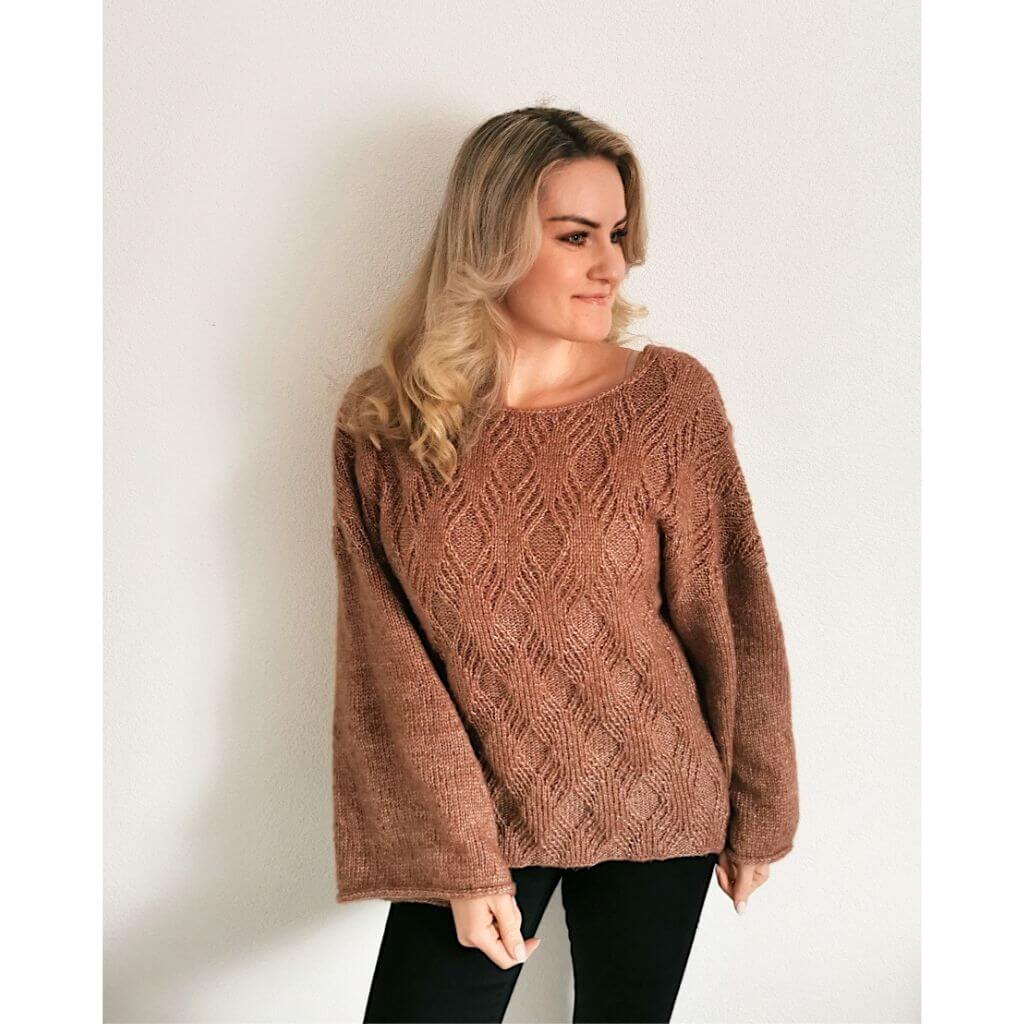 Rita Koch Damenpullover Diamond Cross Sweater Strickanleitung - Rita Koch bei bei bei bei Lieblingsgarn